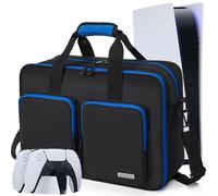 AKOZLIN PS5 Console Carrying Travel Bag Large Capacity PS5 Storage Case Compatible with PlayStation 5 Monitor,Headset,Game,Charger & Accessories Black