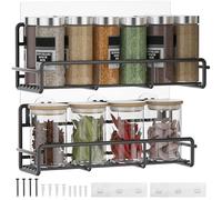 AKOZLIN Spice Rack Organiser 2 pack for Cabinet Door or Wall Mount Space Saving Metal Hanging Seasoning Shelf for Cabinet Cupboard Door or over the Stove