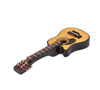 Akozon 1:12 Scale Dollhouse Miniature Wooden Guitar Handcrafted Mini Guitar Display Model for Dollhouse Decor (Ballad)