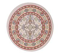 Akozon 1:12 Scale Dollhouse Round Cet 6.2in Vintage Miniature Woven Rug for Dollhouse Decoration (C01 Little Flower)