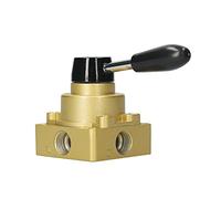 Akozon 1/2 Inch Pneumatic Hand Valve 4 Way 3 Position Lever Control Manual Valve for Pneumatic Tools Industrial Use Cast Iron