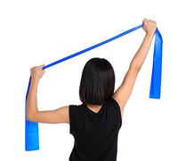 Akozon 1.5M Stretch Band Elastic Exercise Strap for Fitness Pilates & Rehabilitation TPR Rubber Resistance Band with Anti Slip Design, Rose Red (Dark Blue)