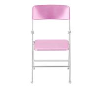 Akozon 1 6 Scale Dollhouse Miniature Folding Chair For Dolls And Action Figures Silver (Pearl Pink)