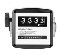 Akozon 1 Inch Digital Gasoline Meter Counter 1% High Accuracy, Large Display, Horizontal/Vertical Installation, Manual Reset