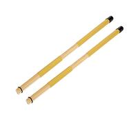 Akozon 1 Pair Bamboo Drum Brushes Rods For Drumming Lightweight Music Instrument Accessory Yellow (Yellow)