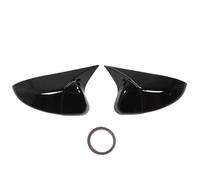 Akozon 1 Pair Rearview Mirror Covers ABS Material Ox Horn Style Left Right Door Mirror Cap
