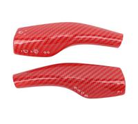 Akozon 1 Pair Steering Lever Cover Protective Gear Shift Lever Cover for Vehicle (Carbon Fiber Style Red)