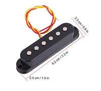 Akozon 1 Pc Single Coil Electric Guitar Pickup Replacement Part Black (Black)