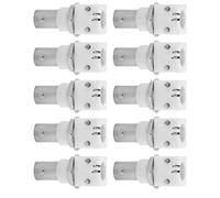 Akozon 10-Pack 90 Dee White PCB Mount BNC Female Connectors for CCTV Systems - 2P RF Adapters with Nut for Stable LoW Frequency Signal Transmission