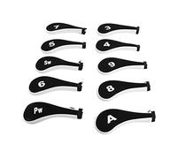 Akozon 10 Pcs Golf Iron Head Cover Set with Zipper Protective Golf Club Headcovers for Easy Identification and Maximum Durability (White)