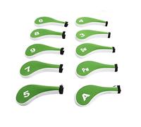 Akozon 10 Pcs Golf Iron Head Cover Set with Zipper Protective Golf Club Headcovers for Easy Identification and Maximum Durability (Green White)