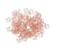 Akozon 100 PCS Star Moon Paper Clips Resnt Cute Metal Paperclips for Office, and Daily Use (Pink Gold)