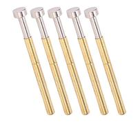 Akozon 100pcs Pogo Pin Flat Head Spring Test Probe Brass Material, 2.36mM0.1in Tube Diameter, 34mM1.3in PCB Testing Probes