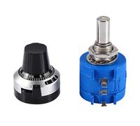 Akozon 10K Ohm Wirewound Precision Potentiometer 3590S-2-103L Multi-Turn Pot 10 Turns with Knob for Industrial Control