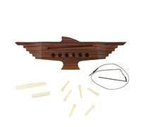 Akozon 10PCS 6 String Acoustic Guitar Bridge Set Durable Rosewood Musical Instrument Accessories with Saddle, Nut, Pins, and Pickup