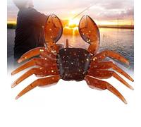 Akozon 10Pcs Artificial Plastic Crab Lure 3D Simulation Soft Fishing Bait for Freshwater Brown Lifelike Reusable Durable (Brown)