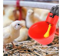 Akozon 10Pcs Automatic Poultry Water Dispenser for Chickens & Birds - Innovative Drinking Cups for Water, Easy to Install Chicken Drinker Tool (Threaded small red bowl)