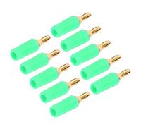 Akozon 10PCS J.10007 2.5mm Gold Plated Brass Banana Plug Connectors Heavy Duty Instrument Test Plug (Green)