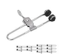 Akozon 10PCS Lever Action Grid Clamp Multifunctional Stainless Steel Rust Proof Tile Mounting Clips, Suspended Ceiling Tile Grip Clamps 4.13 X 1.18 Inch Rubber Head