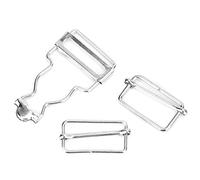 Akozon 10pcs Metal Adjustable Strap Buckles for Bib Pants, Jeans, and Child Clothes - 2.7cm Bronze Heavy-Duty Buckles (Silver-white inner diameter 2.7CM1 set)