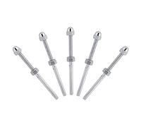 Akozon 10pcs Stainless Steel Threaded Tensioner Stud Ends for 1/8" Cable Railing System, 10pcs Stainless Steel Tensioners Threaded Stud Ends Cable Tensioners for 1/8"