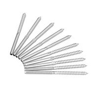 Akozon 10Pcs Swage Lag Screws Left Right Hand Thread 1/8 Inch Cable Railing Kit T316 Stainless Steel for Baluster Decking Railing Hardware Easy Installation
