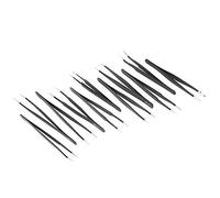 Akozon 11Pcs Stainless Steel Precise Tweezers Set with Storage Bag - Anti-Static, Resistant Repair Tool Accessories (Leather bag tweezers set 11 pieces)