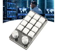 Akozon 12 Key Programmable Mechanical Keyboard with Knob, Portable One Handed Macro Keypad for Gaming, Office, Music Editing, and Industrial Control, Multi Device USB Plug & Play (Black White)