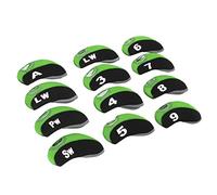 Akozon 12 PCS Golf Club Head Covers - Iron Pole Number Covers for Scratch Protection - Neoprene Club Protective Accessories (Dark Green)