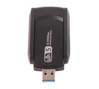 Akozon 1200Mbps USB 3.0 WiFi Wireless Network Card, Dual Antenna Adapter Antenna Wireless per External 无节点 1300Mbps with Disk Casa for Laprop PC