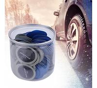Akozon 120PCS 43mm Car Tire Puncture Repair Patch, Natural Rubber Round Cold Patch Tubeless Tire Repair Kit for Cars and Bikes