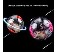 Akozon 12cm Mini Transparent Plastic Hamster Exercise Ball - Safe Pet Training Toy for Hamsters and Small Animals (Pink)