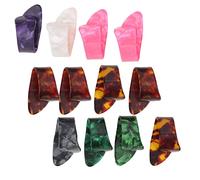 Akozon 12Pcs Colorful Celluloid Finger Picks for Guitar and Bass Thumb Picks with Storage Box Ideal Musical Instrument Accessories