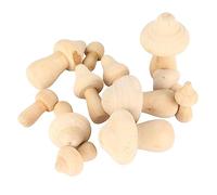 Akozon 12pcs DIY Unfinished Wooden Mushroom Craft Mushrooms for Painting and Home Decor