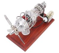 Akozon 16 Cylinders Hot Air Stirling Engine E Onal Model for Science Projects and Physics Learning | Instructional Mechanical Engine Toy