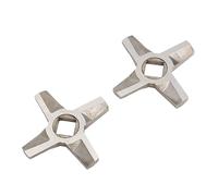 Akozon 2-Pack Universal Less Steel Meat Grinder Blades for Replacement and Efficient Cutting in Various Models