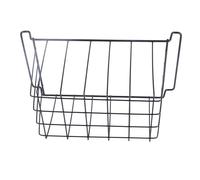Akozon 2 Pcs Black Wire Storage Baskets for Freezer, Fridge or Shelf - PE Coated Metal Organizer for Quick Access and Neat Storage (L 39cm X W 20cm X H 20cm)