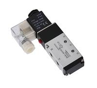 Akozon 2 Position 5 Way Pneumatic Solenoid Valve Aluminum Alloy 4v210 06 Dc12v Wear Proof for Nitrogen Fluid Control Compact Design Easy Installation (4V210-06-AC220V)