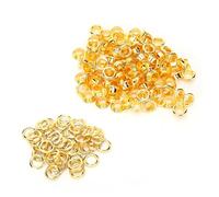 Akozon 200Pcs 6mm Brass Gold Grommets for Shoes, Rivets for Leather and Craft Accessories