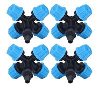 Akozon 20Pcs Cross Atomization Nozzle for Efficient Lawn and Garden Irrigation - Four Outlet Spray for Optimal Misting Performance