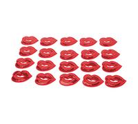 Akozon 20pcs Lip Shape Iron On Patches Self Adhesive Sew On Embroidery Patches for Creative DIY Fashion On Clothes, Bags, and Accessories