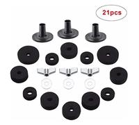 Akozon 21 Piece Drum Felt Pad Kit Non Slip Cymbal Stand Felts and Replacement Accessories, Complete Set for Drummers