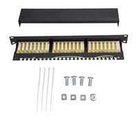 Akozon 24 Port Shielded Network Cable Patch Panel with Removable Interchangeable Jacks Easy Installation and Durable Design