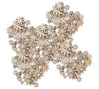 Akozon 250Pcs Flower Wooden Embellishments DIY Non Porous Ornaments and Cutouts for Craft Decorations