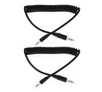 Akozon 2pcs 3.5mm Male Flash C1 Sync Cable - Coiled Flash Trigger Cable for 70D, 60D, 750D, 700D, 650D, 600D, 1200D Cameras
