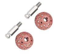 Akozon 2PCS 38mm Tire Buffing Wheel, Tungsten Alloy 70 Grid Coarse Grit Grinding Head for Tire Repair, with Linking Rod for Air Pneumatic Tools