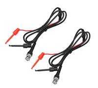 Akozon 2Pcs BNC to Dual Testing Hook Probe Oscilloscope Machine Test Lead Coaxial Cables, BNC to Dual Testing Plunger Hook