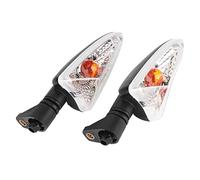 Akozon 2PCS Motorcycle Turn Signal Light Smoky Black/Transparent Color Motorcycle Daytime Running Light Flashing Light Suitable (white) clignotant moto led for street triple 675 indicator