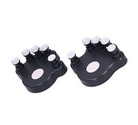 Akozon 2Pcs Piano Finger Trainers ABS Silicone Hand Correctors for Strength Training Orthotic Tools for Improved Finger Dexterity (Black)