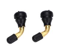 Akozon 2PCS PVR60 PVR70 Bent 90 Degree Angled Brass Valve Stems, with Snap in Rubber Base Check Valve for Motorcycle Scooter ATV Tubeless Tires